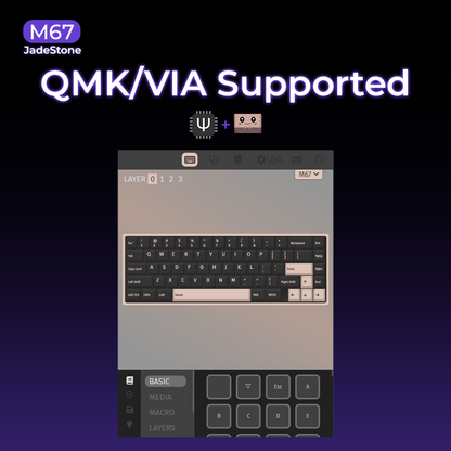 XVX M67 JadeStone Interstellar Black VIA Tri-Mode Mechanical Keyboard with IMD-Tech Keycaps