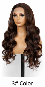 Red Glueless Straight 24' HD Lace Frontal Human Hair Wigs Body Wave