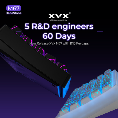 XVX M67 JadeStone Interstellar Black VIA Tri-Mode Mechanical Keyboard with IMD-Tech Keycaps