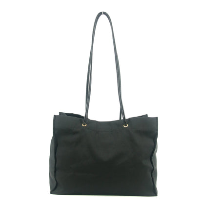 Fendi Shoulder Bag Zucchino Canvas Leather Black #9207