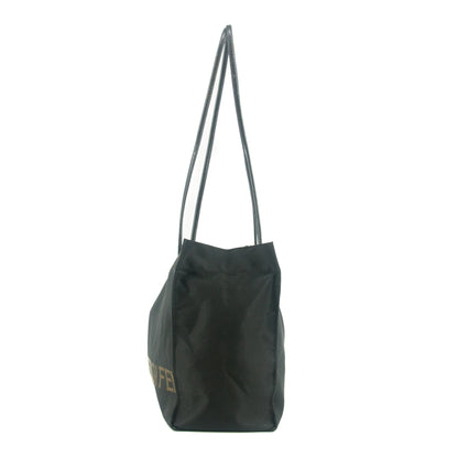 Fendi Shoulder Bag Zucchino Canvas Leather Black #9207