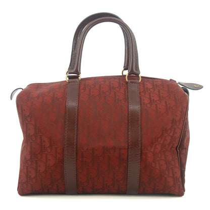 Christian Dior Trotter Oblique Canvas Boston Bag Red #9377