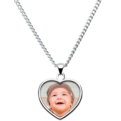 Handcrafted Full Color Custom Photo Heart Necklace