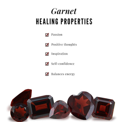 1.7 Carat Round Cut Garnet Flower Engagement Ring for Women