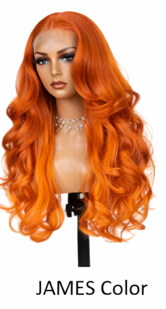 Red Glueless Straight 24' HD Lace Frontal Human Hair Wigs Body Wave