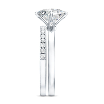 Princess Cut Lab Grown Diamond Ring With Wedding Band