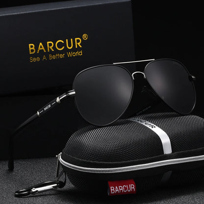 BARCUR Sunglasses Retro Chic Men Fashion Oversized Pilot Style Sunglasses with Mirrored TAC Lenses Durable Stainless Steel Frame for Hiking Outdoor Sports and Sun Protection for Summer