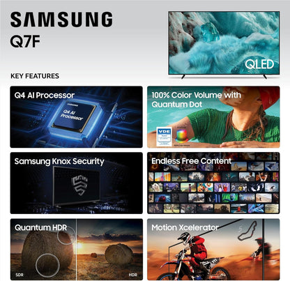 Samsung 65-Inch Class QLED Q7F Series  Vision AI Smart TV (2025 Model, 65Q7F) Quantum HDR, Object Tracking Sound Lite, Q4 AI Gen1 Processor, 4K Upscaling, Gaming Hub, Alexa Built-In